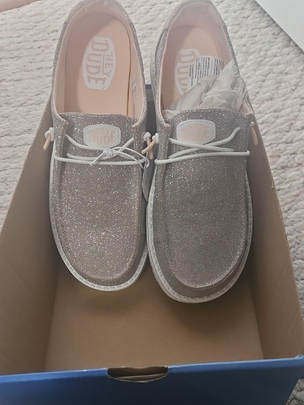 NWT Womens  Hey Dudes Wendy Metallic Sparkle Size 9